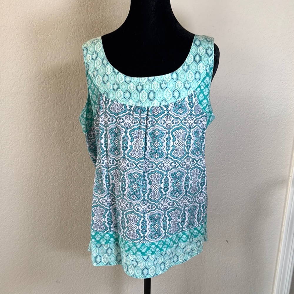 Teal Patterned Women's Top